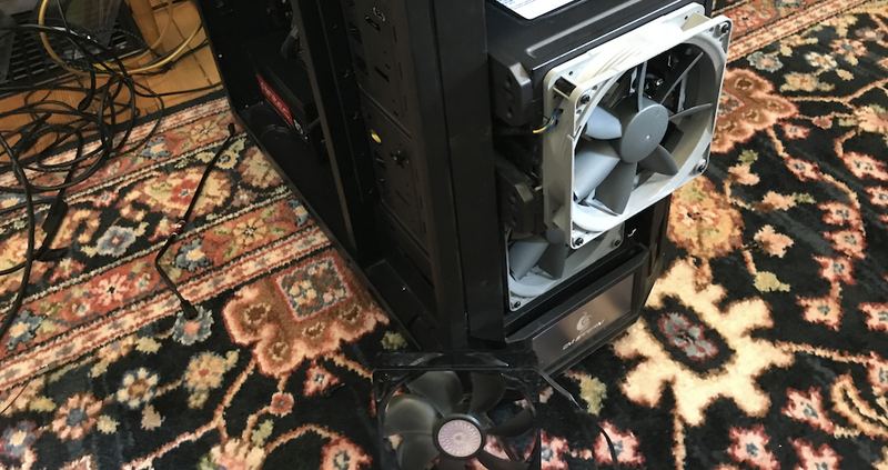 Swapping out the front case fans.